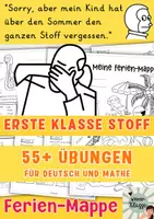 Vorschau - Arbeitsblätter - Ferienmappe: Erste Klasse üben/ Fit für die 2.Klasse / Übungsblätter Sommerferien Heft/ Lesen üben - Deckblatt