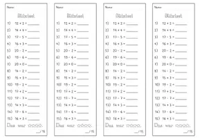 Vorschau - Test - Blitztest_Mathe_AdditionundSubtraktion_ZR20_ohne Zehnerübergang - Seite 1