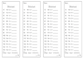 Vorschau - Test - Blitztest_Mathe_AdditionundSubtraktion_ZR20_ohne Zehnerübergang - Seite 2