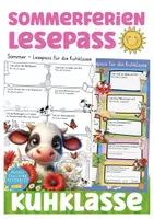 Vorschau - Arbeitsblätter - Kuhklasse Sommerferien Lesepass Klassentier Kuh - Deckblatt