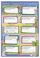Vorschau - Arbeitsblätter - Ziegenklasse Sommerferien Lesepass Klassentier Ziege - Seite 1