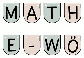 Vorschau - Präsentationen/Tafelbilder - Wimpelkette - Mathe-Wörter (Kl. 1-4) - Seite 1