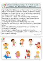 Vorschau - Arbeitsblätter - Lesen und merken, Sommer, Lesetexte und Bildkarten - Seite 3