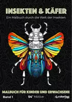 Vorschau - Arbeitsblätter - Insekten & Käfer ❂ Ausmalbilder (54 Malvorlagen) - Malbuch - Deckblatt
