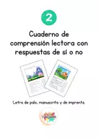 Vista previa - Hojas de trabajo - CUADERNO 2 DE COMPRENSIÓN LECTORA CON RESPUESTAS DE SÍ O NO - Portada