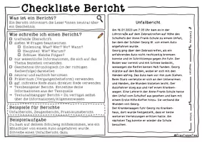 Vorschau - Arbeitsblätter - Berichte schreiben Checkliste, Beispiel, differenziertes Hilfsmaterial - Seite 2