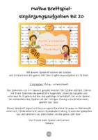 Vorschau - Spiele - Mathe Brettspiel "Ergänzen bis 20": Mathematik Klasse 1 | Mathe Spiele Klasse 1 | Ergänzungsaufgaben ZR 20 - Seite 1