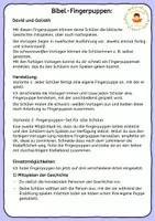 Vorschau - Mal- und Bastelvorlagen - David und Goliath - Fingerpuppen zur Bibel - Seite 1