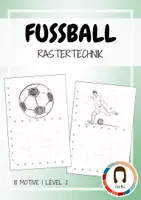 Vorschau - Arbeitsblätter - Rastertechnik Fußball Level 2 - Zeichnen lernen - Deckblatt
