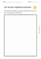 Vorschau - Arbeitsblätter - Arbeitsblatt zur Einführung von Adjektiven - Seite 1