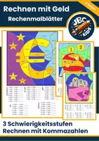 Vorschau - Arbeitsblätter - Rechenmalblätter Euro: Rechnen mit Geld - Kommazahlen, Nachkommastellen - Deckblatt