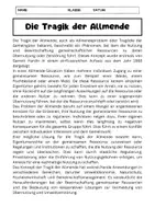 Vorschau - Arbeitsblätter - Tragik der Allmende: Allgemeingüter Ausschöpfung Wirtschaft VBL - Seite 1