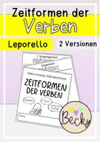 Vorschau - Merkblätter - Zeitformen der Verben Leporello (Präsens, Präteritum, Perfekt, Futur) - Deckblatt