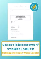 Vorschau - Stundenentwürfe - Unterrichtsentwurf Stempeldruck Rötkäppchen Warja Lavater - Deckblatt