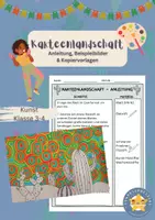 Vorschau - Arbeitsblätter - Kakteenlandschaft - Anleitung, Beispielbilder & Kopiervorlagen - Deckblatt