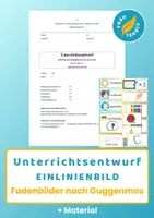 Vorschau - Stundenentwürfe - Unterrichtsentwurf Kunst Einlinienbild Fadenbild Guggenmos - Deckblatt
