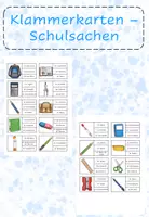 Vorschau - Arbeitsblätter - Klammerkarten zu den Schulsachen - cosas en la mochila - Deckblatt