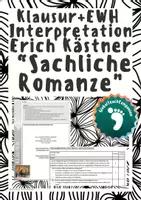 Vorschau - Klassenarbeiten - Klausur+EWH - Erich Kästner - Sachliche Romanze - Deckblatt