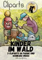 Vorschau - selbst erstellte Cliparts/Grafiken - Cliparts Kinder im Wald ( Waldkinder ) - Deckblatt