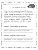 Aperçu - Feuilles d'exercices - Compréhension de lecture - Hiver (10 textes) - Page de couverture