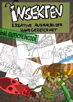 Vorschau - Mal- und Bastelvorlagen - Insekten - Kreative Ausmalbilder Handgezeichnet - Deckblatt