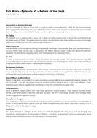 Aperçu - Feuilles d'exercices - Star Wars - Episode VI - Return of the Jedi (fiches de travail en anglais sur le film) - Page de couverture