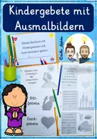 Vorschau - Unterrichtsreihen - Kindergebete mit Ausmalbildern - Beten & Gebete im Religionsunterricht - Deckblatt