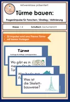 Vorschau - Bildkarten - Türme bauen: Impulsfragen für Forschen / Einstieg / Aktivierung - Deckblatt