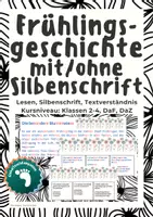 Vorschau - Arbeitsblätter - Frühlingsgeschichte mit / ohne Silbenschrift - Deckblatt