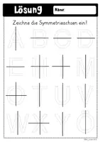 Vorschau - Arbeitsblätter - Symmetrieachsen bei Buchstaben einzeichnen - Seite 2