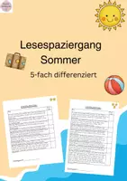 Vorschau - Anderer Materialtyp - Lesespaziergang Sommer (5-fach differenziert) - Deckblatt