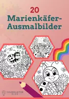Vorschau - Mal- und Bastelvorlagen - 20 Marienkäfer-Ausmalbilder für Kinder - Deckblatt