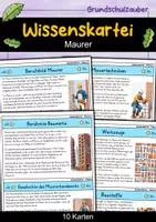 Vorschau - Stationenlernen - Maurer - Wissenskartei - Berufe - Deckblatt
