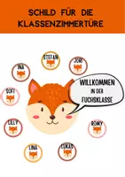 Vorschau - Anderer Materialtyp - Klassenzimmertürschild (Fuchs) - Deckblatt