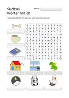 Vorschau - Arbeitsblätter - 2 x Suchsel - Wörter mit ch schreiben / Buchstabengitter - Deckblatt
