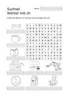 Vorschau - Arbeitsblätter - 2 x Suchsel - Wörter mit ch schreiben / Buchstabengitter - Seite 1