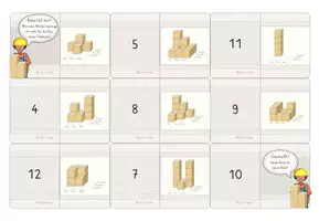 Vorschau - Unterrichtsreihen - Würfelgebäude, Domino zum Würfelzählen, Niveau: Leicht (Nr. 2), mit Selbstkontrolle - Seite 3
