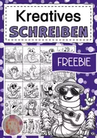 Vorschau - Bildkarten - Kreatives Schreiben zu Bildern von lustigen Würmern - Deckblatt