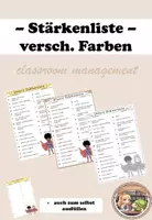 Vorschau - Arbeitsblätter - FREEBIE: Stärkenliste - verschiedene Farben - Deckblatt
