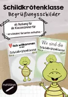 Vorschau - Bildkarten - Schildkrötenklasse | Begrüßungsschilder/Türschilder - Deckblatt