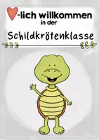 Vorschau - Bildkarten - Schildkrötenklasse | Begrüßungsschilder/Türschilder - Seite 1