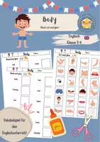 Vorschau - Arbeitsblätter - Body Read, cut, glue Englisch Vokabeln Grundschule - Deckblatt