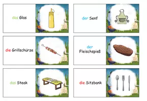 Vorschau - Spiele - Domino "Wir grillen" mit Arbeitsblatt - DaZ / DaF / Deutsch - Seite 2
