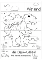 Vorschau - Mal- und Bastelvorlagen - Kooperatives Poster 30 Einzelbilder / Gemeinschaftsbild Dino Klasse - Seite 2
