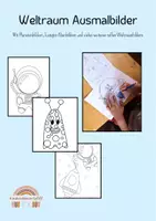 Vorschau - Arbeitsblätter - Weltraum Ausmalbilder - Alien, Astronaut, Planeten - Deckblatt