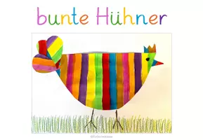 Vorschau - Präsentationen/Tafelbilder - Anleitung - bunte Hühner (Wasserfarbe) - Seite 1
