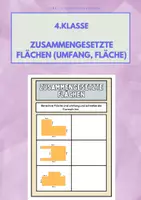 Vorschau - Arbeitsblätter - 1 Arbeitsblatt (4.Kl): Zusammengesetzte Flächen und Umfang berechnen - Deckblatt