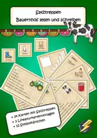 Vorschau - Stationenlernen - Satztreppen Bauernhof lesen und schreiben - Deckblatt