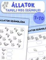 előnézet - 🦁 Állatok számolási mókája: számolás 1-től 10-ig! 🔟 - fedlap