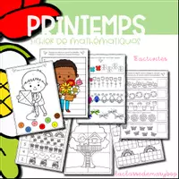 Aperçu - Feuilles d'exercices - Le printemps - Fichier mathématiques Maternelle - Page de couverture